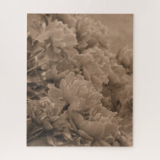 Peonies Multiple in Sepia Puzzle (Vertikal)