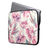 Peonies Nahtloses Muster. Hintergrund Wasserfarbe Laptopschutzhülle (Vorderseite Links)