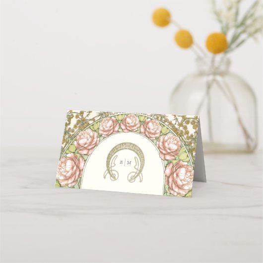 Peonies Name Cards Hochzeitstisch Vintag Platzkarte (Rückseite)