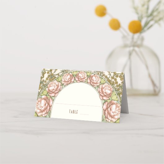 Peonies Name Cards Hochzeitstisch Vintag Platzkarte (Vorderseite)