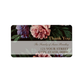 Peonies Painting 2 Family Danke, dass Sie das Adre Adressaufkleber