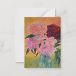 Peonies Painting Mitteilungskarte