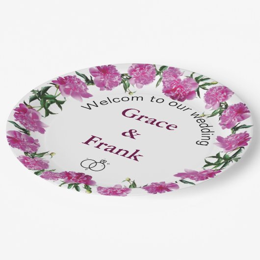 Peonies. Pappteller (Schrägansicht)