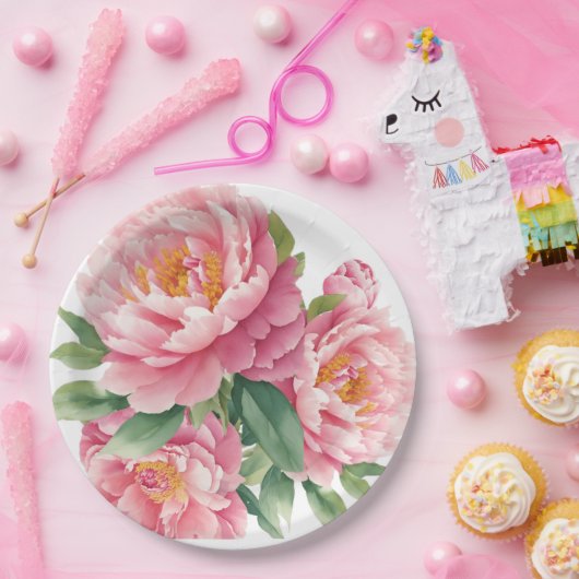 Peonies Pappteller (Party)