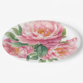 Peonies Pappteller (Schrägansicht)