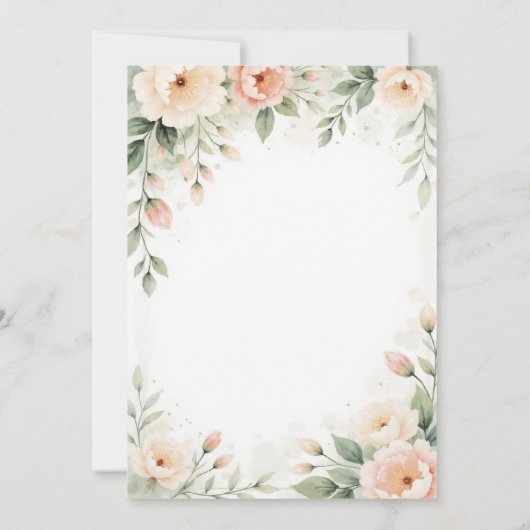 Peonies Peach Pink Elegant Script Floral Sweet 16 Einladung (Rückseite)