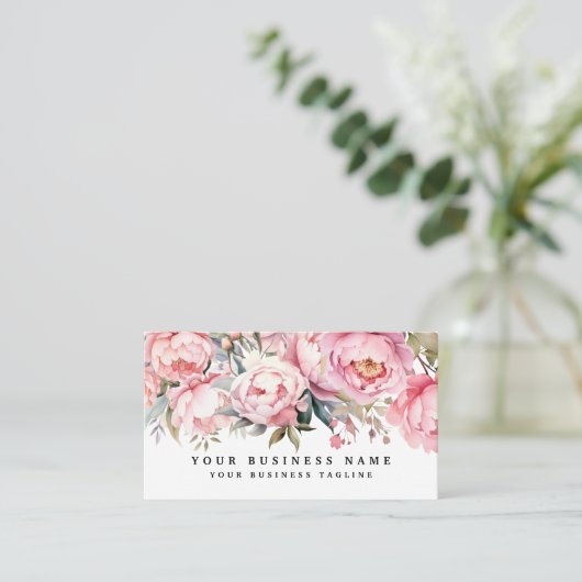 Peonies Peony Blume Business Cards Visitenkarte (Stehend Vorderseite)