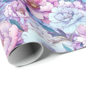 Peonies Pink Blue Lavender Schöne Rolle der Geschenkpapier (Rolleneckpunkt)
