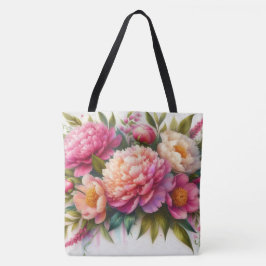 Peonies Pink Blumenstrauß Tasche