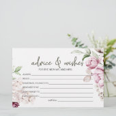 Peonies Pink Burgund Blumenberater wünscht Hochzei Briefpapier (Stehend Vorderseite)