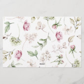 Peonies Pink Burgund Blumenberater wünscht Hochzei Briefpapier (Rückseite)