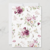 Peonies Pink Burgund Blumengebirge Brautparty Einladung (Rückseite)