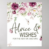 Peonies Pink Burgund Blumenkarten & Geschenke Poster (Vorne)