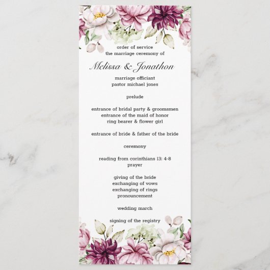 Peonies Pink Burgund Blumenzwiebelprogramm Programm (Vorderseite)