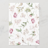 Peonies Pink Burgund Floral Romantisches Hochzeitm Menükarte (Rückseite)
