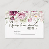 Peonies Pink Burgund wie viele Küsse Bridgame Begleitkarte (Vorderseite)