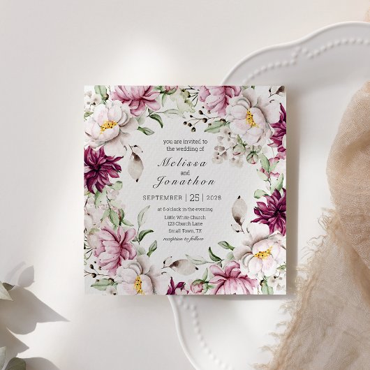 Peonies Pink Burgundy BlumenWedding