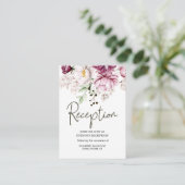 Peonies Pink Burgundy BlumenWedding Begleitkarte (Stehend Vorderseite)