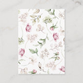 Peonies Pink Burgundy BlumenWedding Begleitkarte (Rückseite)