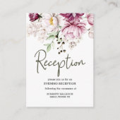 Peonies Pink Burgundy BlumenWedding Begleitkarte (Vorderseite)