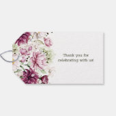 Peonies Pink Burgundy BlumenWedding Geschenkanhänger (Rückseite Horizontal)