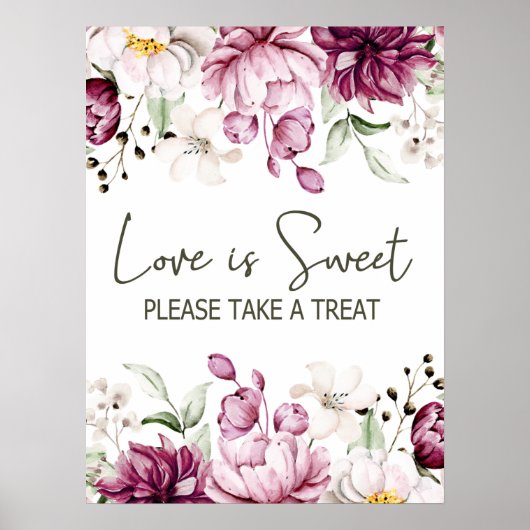 Peonies Pink Burgundy Blumenzwiebeln Liebe ist süß Poster (Vorne)