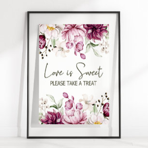 Peonies Pink Burgundy Blumenzwiebeln Liebe ist süß Poster