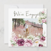 Peonies Pink Burgundy Blütenblume Verlobung hinzuf (Vorderseite)