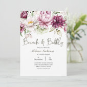 Peonies Pink Burgundy Floral Bridal Brunch (Stehend Vorderseite)