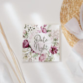 Peonies Pink Burgundy Floral Date Night Card Quadratische Visitenkarte