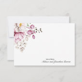 Peonies Pink Burgundy Floral Elegant Dankeskarte (Rückseite)