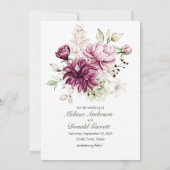 Peonies Pink Burgundy Floral Save the Date (Rückseite)