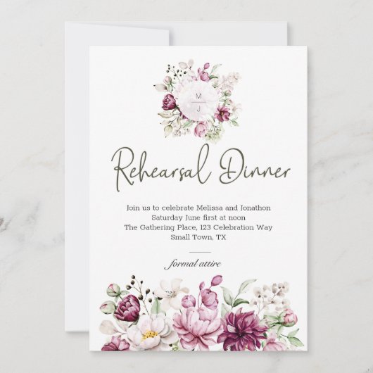 Peonies Pink Burgundy Probe Dinner (Vorderseite)