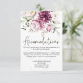Peonies Pink BurgundyFloral Wedding Card Begleitkarte (Stehend Vorderseite)