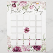 Peonies Pink Elegante Bingo (Vorderseite)