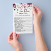 Peonies Pink Floral Game, die Braut am besten kenn Flyer (Handgriff)