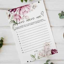 Peonies Pink Floral Game, wo wir waren Flyer