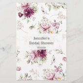 Peonies Pink Floral Game, wo wir waren Flyer (Hinten)