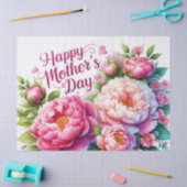 Peonies Pink Floral Mutter Tag Tissue Seidenpapier (Basteln)