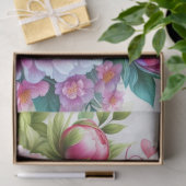 Peonies Pink Floral Mutter Tag Tissue Seidenpapier (Geschenk)