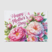 Peonies Pink Floral Mutter Tag Tissue Seidenpapier (Vorderseite)