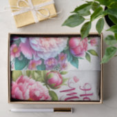 Peonies Pink Floral Mutter Tag Tissue Seidenpapier (Geschenk)
