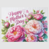 Peonies Pink Floral Mutter Tag Tissue Seidenpapier (Vorderseite)