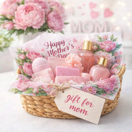 Peonies Pink Floral Mutter Tag Tissue Seidenpapier