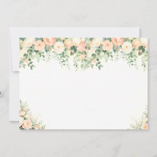 Peonies Pink Peach Elegant Script Photo Sweet 16 I Einladung (Rückseite)