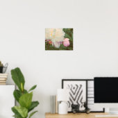 Peonies Pink Peony and Bud Flower Art Poster (Heimbüro)