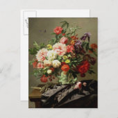 Peonies, Poppies und Rose, 1849 Postkarte (Vorne/Hinten)
