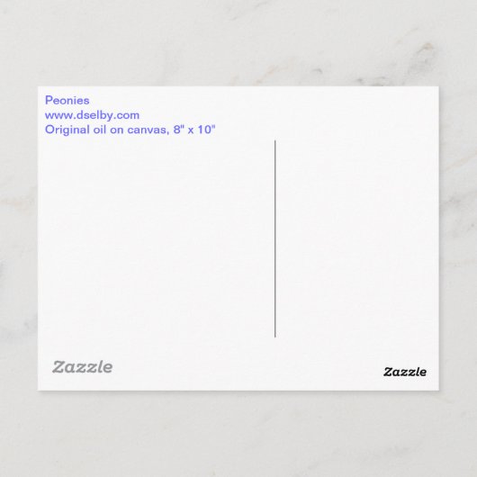 Peonies Postkarte (Rückseite)