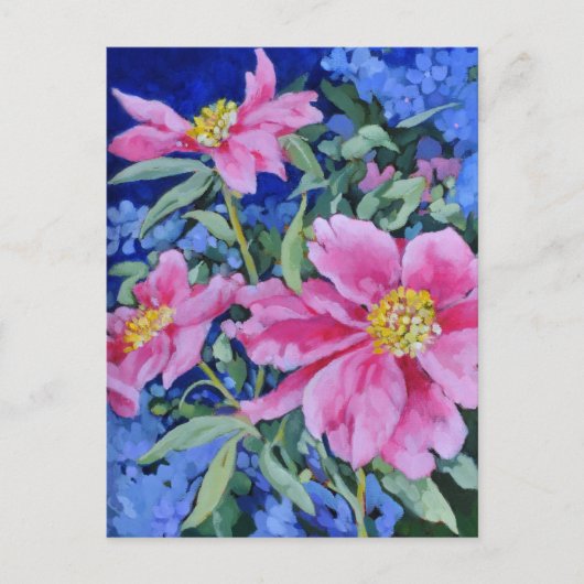 Peonies Postkarte (Vorderseite)