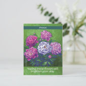 Peonies Postkarte (Stehend Vorderseite)